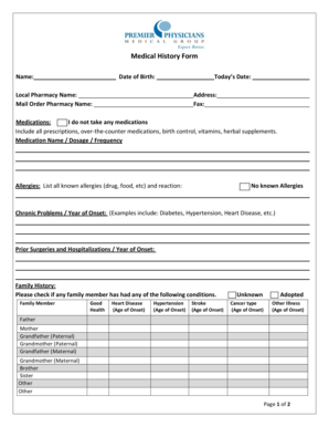 Medical History Form