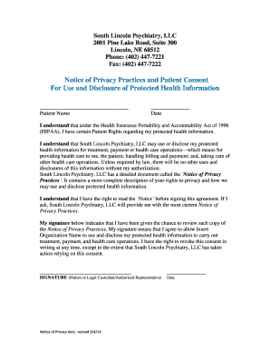HIPAA Privacy Notice and Patient Consent