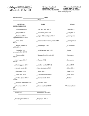 Medical Symptom Checklist Form