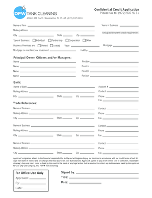 Confidential Credit Application