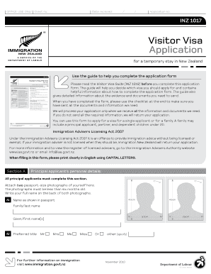 Visitor Visa Application for New Zealand