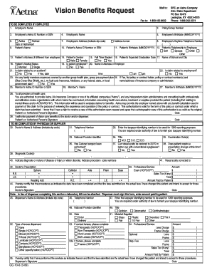 Vision Benefits Claim Form
