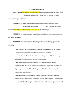 Pet Lease Addendum