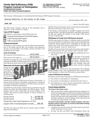 Family Self-Sufficiency Program Contract