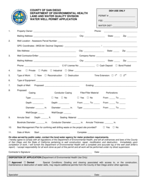 Water Well Permit Application