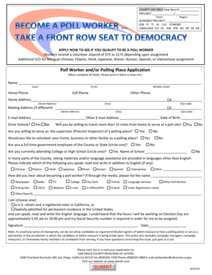 California Poll Worker Application Form