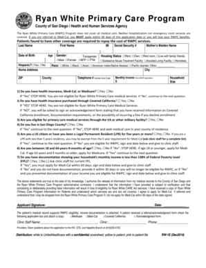 Ryan White Primary Care Application