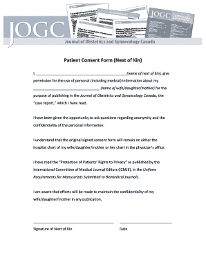 Patient Consent Form (Next of Kin)