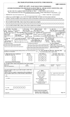 Junior Engineer Exam Application Form