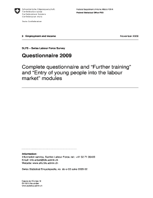 Swiss Labour Force Survey Questionnaire