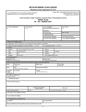 LIHEAP Grant Application Form SF-424