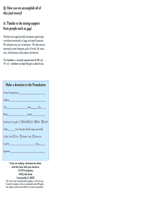 Cook County Farm Bureau Foundation Donation Form