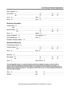 Commercial Rental Application
