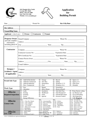 Crystal Minnesota Building Permit Application