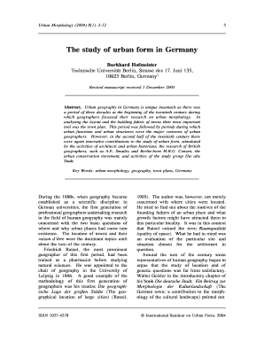 The study of urban form in Germany - International Seminar on ... - urbanmorphology