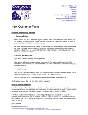 New Customer Form