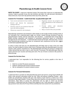 Physiotherapy Consent Form