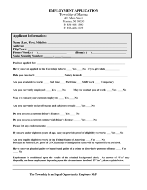 Employment Application Form