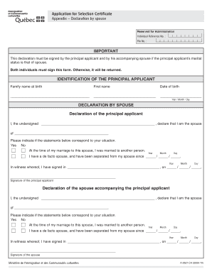 Immigration Spouse Declaration Form