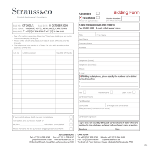 Absentee Bidding Form