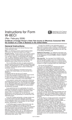 Form W-8ECI Instructions