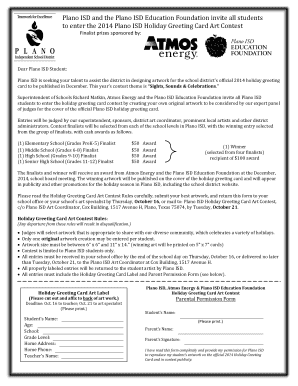 Plano ISD Holiday Greeting Card Art Contest