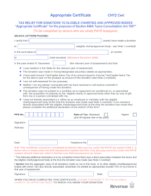 Appropriate Certificate CHY2 Cert