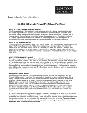 Graduate Federal PLUS Loan Request Form