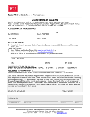 Credit Release Voucher