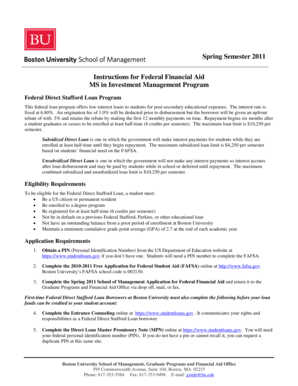 Federal Direct Stafford Loan Application
