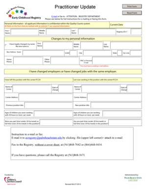 Practitioner Update Form