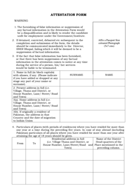 Government Employment Attestation Form