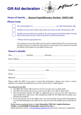 Loans to shareholders - DES Gift Aid declaration - Dorset Expeditionary... - dorsetexp org