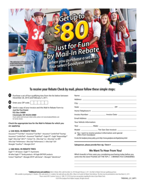 Goodyear Tire Mail-In Rebate Form