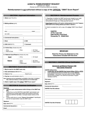 GMAT Reimbursement Request Form