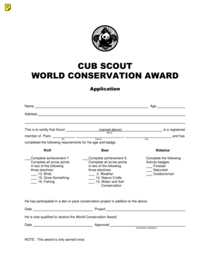 Scout Achievement Certificate