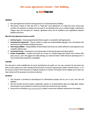 Net Lease Agreement Format Part Building