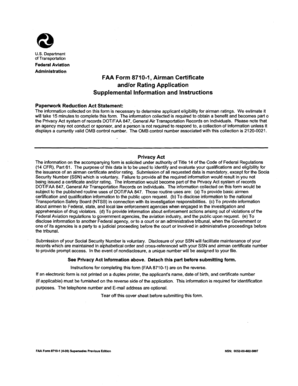 FAA Form 8710-1 Airman Certificate Application