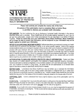 Authorization for Disclosure of Protected Health Information