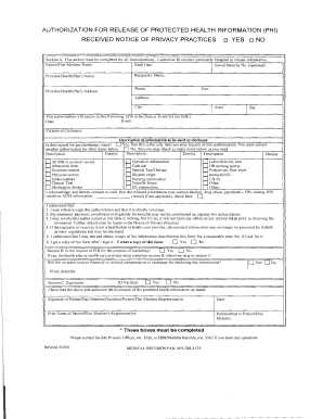 Authorization for Release of Protected Health Information