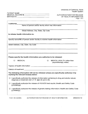 Authorization for Release of Health Information
