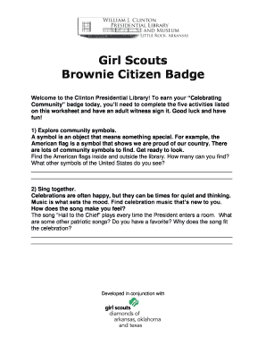 Girl Scouts Brownie Citizen Badge Worksheet