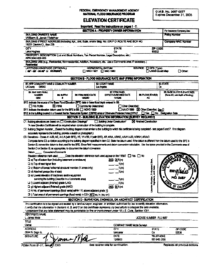 FEMA Elevation Certificate