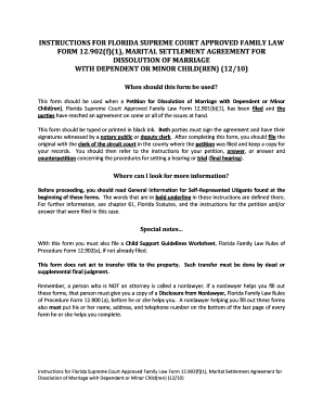 কোর্ট ম্যারেজ ফরম pdf - Mason Black & Caballero P.A. - Florida Supreme Court Approved Family Law Form 12.902(f)(1), Marital Settlement Agreement for Dissolution of Marriage with Dependent or Minor Child(ren) (03/09). Florida Supreme Court Approved Family Law