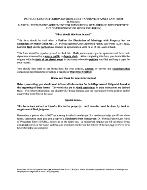 Marital Settlement Agreement for Dissolution of Marriage with Property