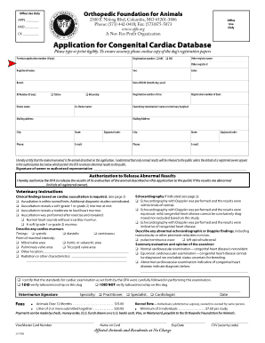 Application for Congenital Cardiac Database