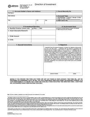 Investment Direction Form