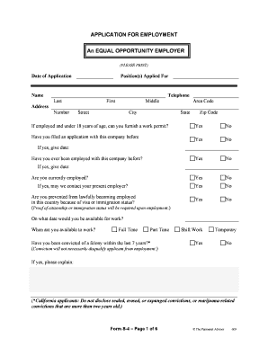 Employment Application Form