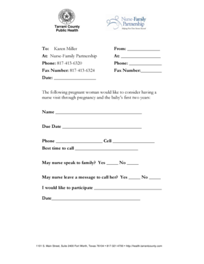 Nurse-Family Partnership Enrollment Form