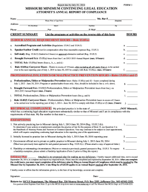 Missouri Minimum Continuing Legal Education Annual Report